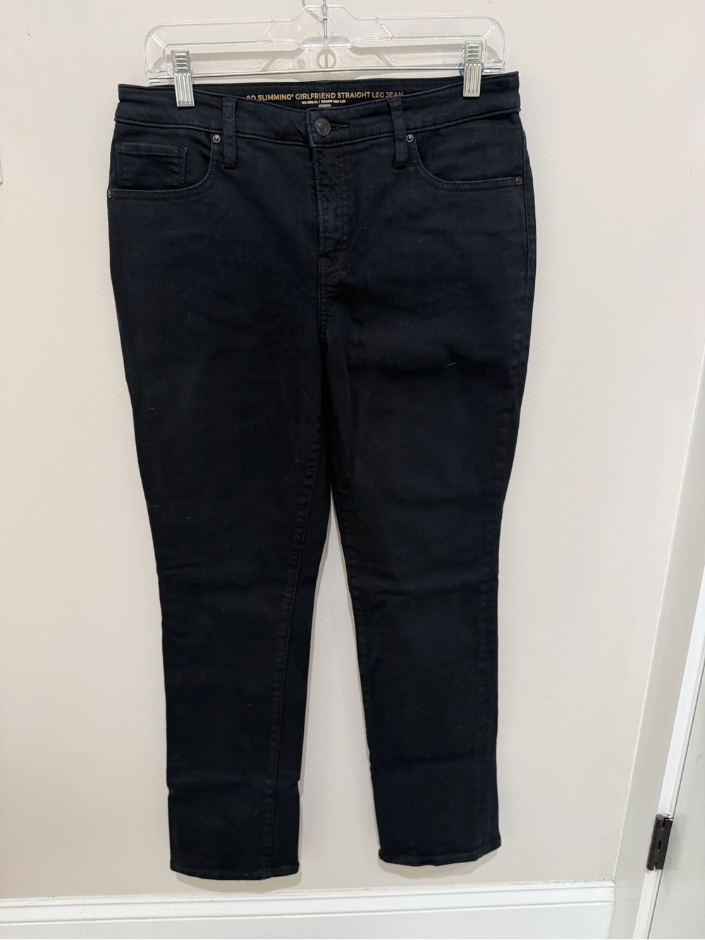Chicos .05R Jeans So Slimming Womens XS Girlfriend Straight Leg Black (USA Sz 6)